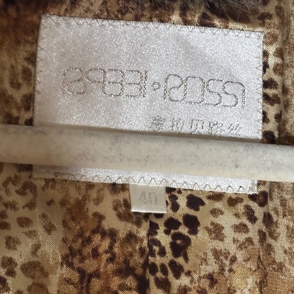 Rossi Black Rabbit Fur Coat – Fox Collar, Vintage Glam Statement size 40 - Picture 3 of 8